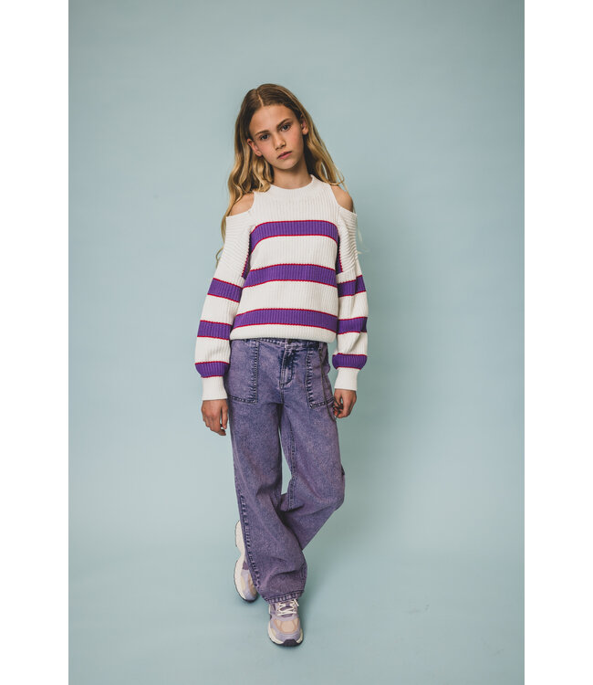Purple denim washed look 