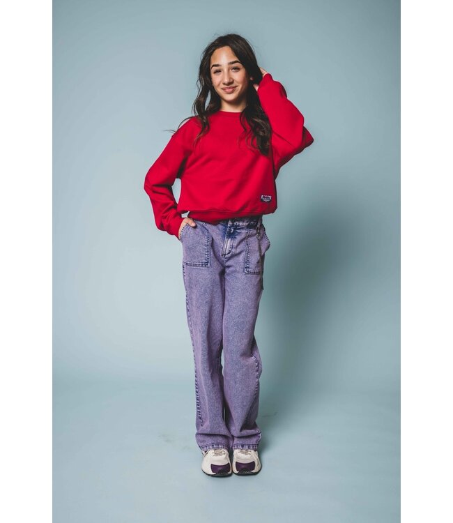 Purple denim washed look 