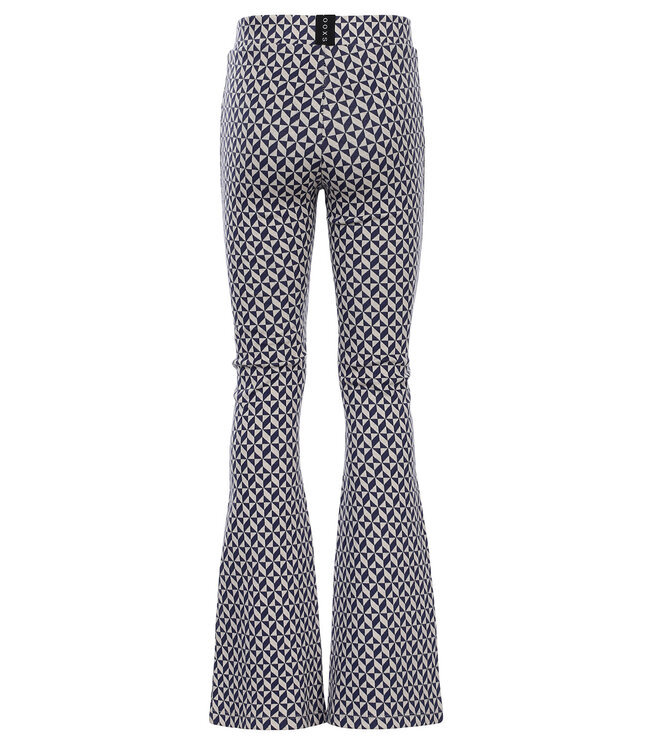 Navy Jacquard flared broekje