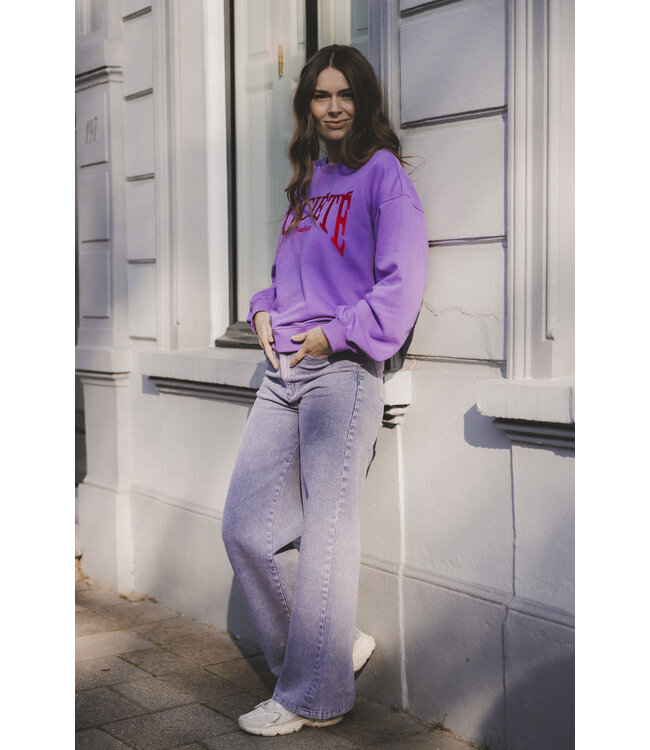 LXS Paarse denim washed look 