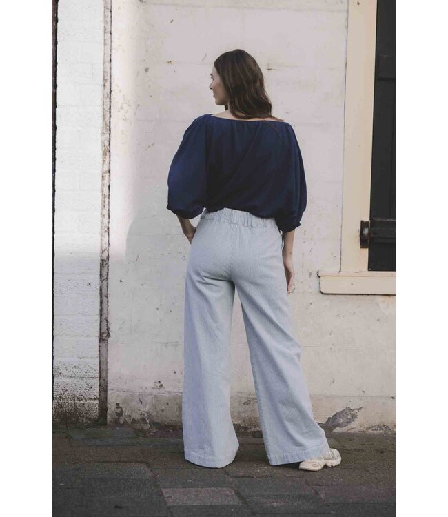 LXS Striped denim wide leg Bleach Blue