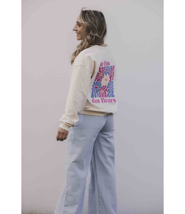 LXS Striped denim wide leg Bleach Blue