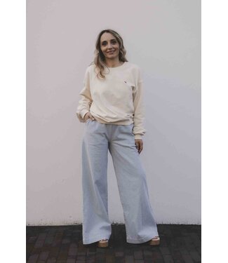 LXS the female concept LXS Striped denim wide leg Bleach Blue