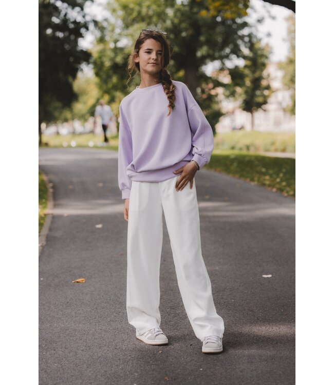 Pantalon wide leg White