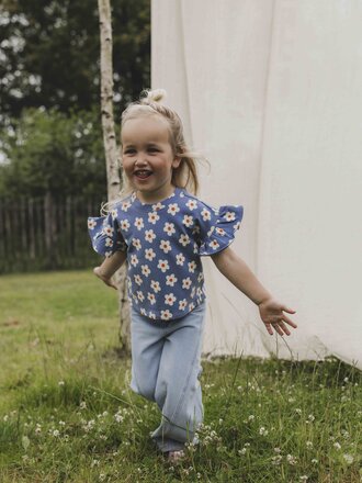 LOOXS Little heavy T-shirt Blue Flowerbomb LOOXS Little heavy T-shirt Blue Flowerbomb