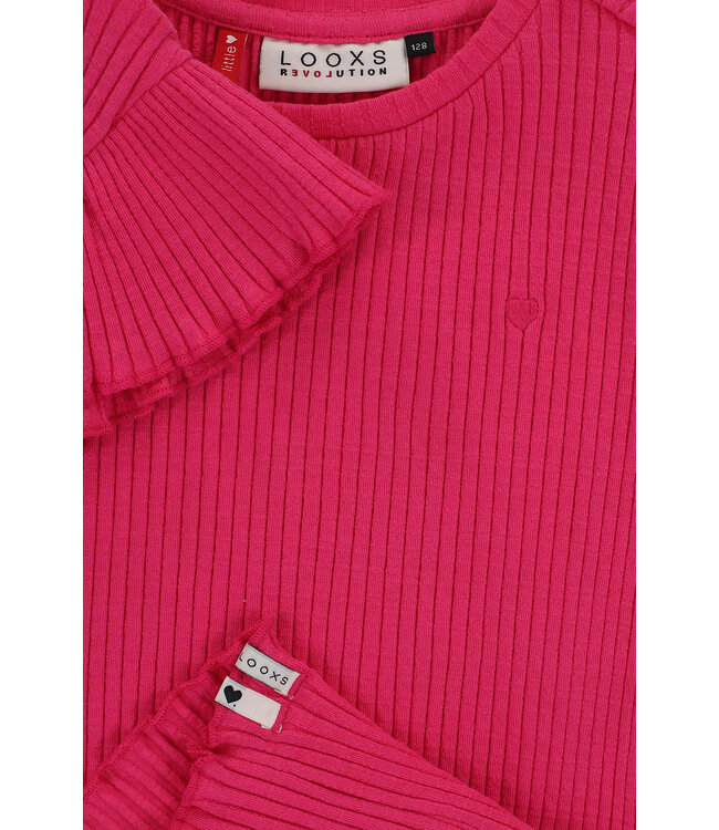 T-shirt Fuchsia ribjersey