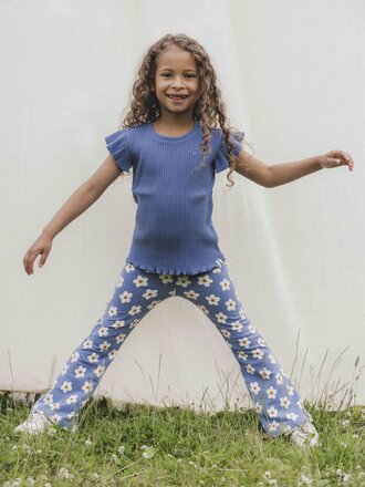 LOOXS Little T-shirt Blue ribjersey LOOXS Little T-shirt Blue ribjersey