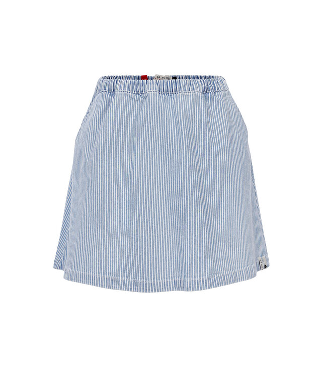 Striped denim skirt Bleach Blue