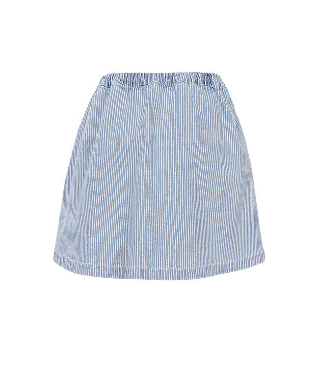 Striped denim skirt Bleach Blue