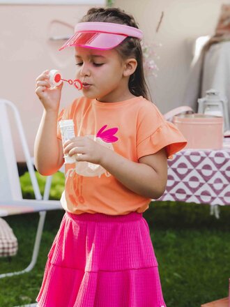 LOOXS Little Rokje ribjersey Fuchsia LOOXS Little Rokje ribjersey Fuchsia