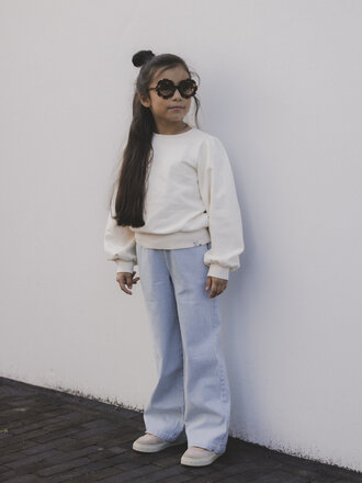LOOXS Little Striped denim wide leg Bleach Blue LOOXS Little Striped denim wide leg Bleach Blue