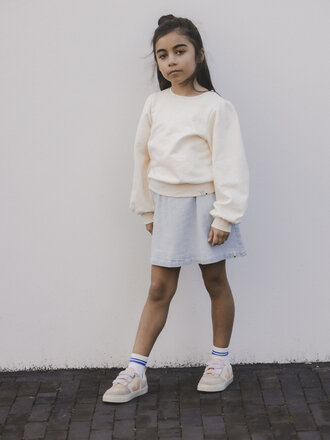 LOOXS Little Gestreept denim rokje Bleach Blue LOOXS Little Gestreept denim rokje Bleach Blue
