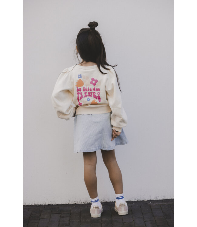 Striped denim skirt Bleach Blue