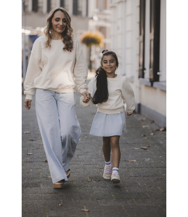 Striped denim skirt Bleach Blue