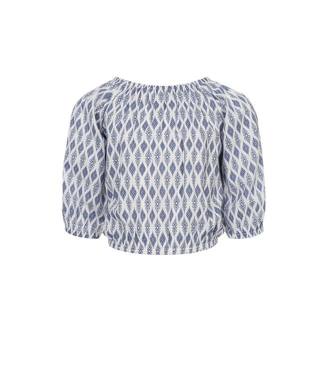 Offshoulder top Blue print