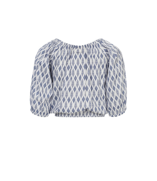 Offshoulder top Blue print