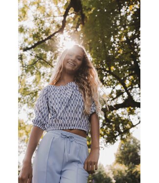 LOOXS 10sixteen Offshoulder top Blue print