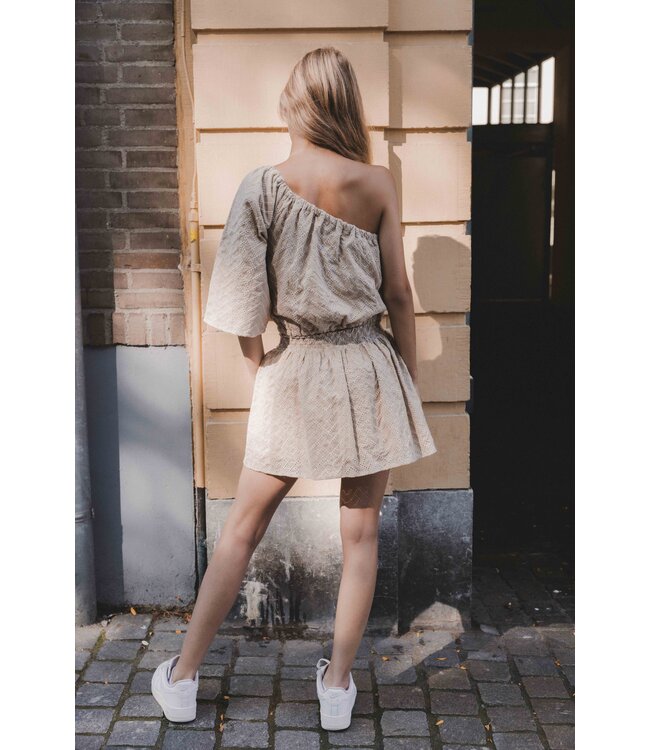 One shoulder Blouse Biscuit