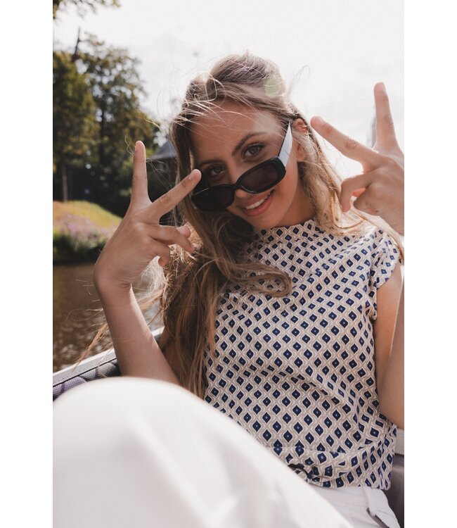 Jersey mouwloze top Mediterrane