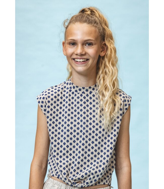 Jersey mouwloze top Mediterrane