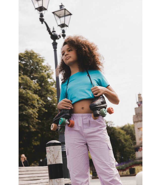 T-shirt Aqua Blue katoen/modal