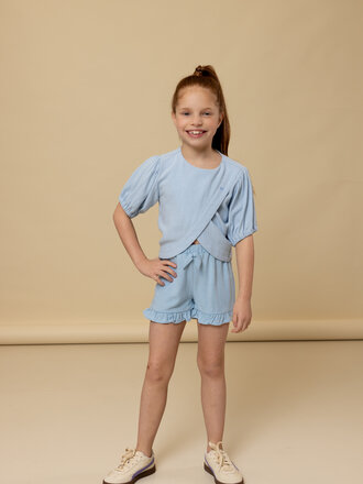 LOOXS Little Cropped Blouse Viscose/Linnen LOOXS Little Cropped Blouse Viscose/Linnen
