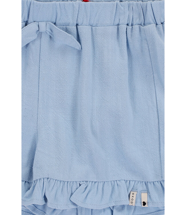 Short Light Blue Viscose/linnen