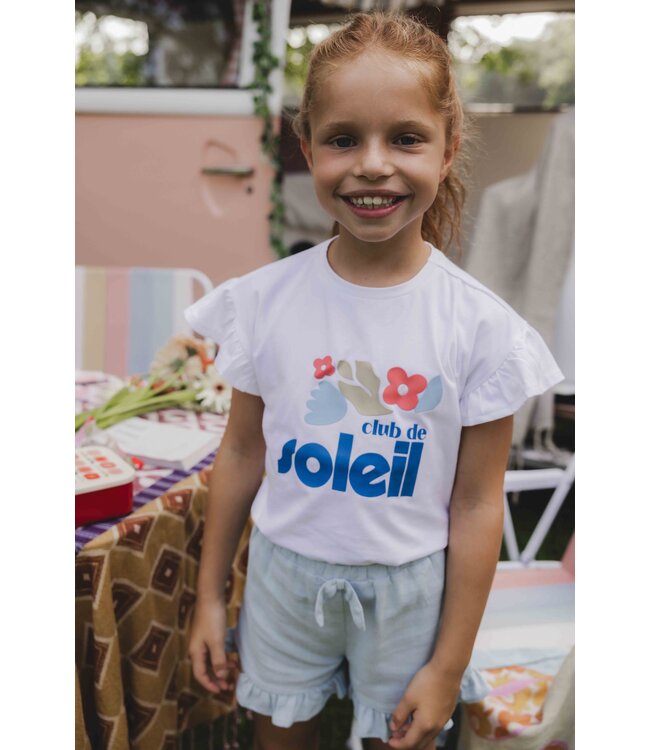 Short Light Blue Viscose/linnen