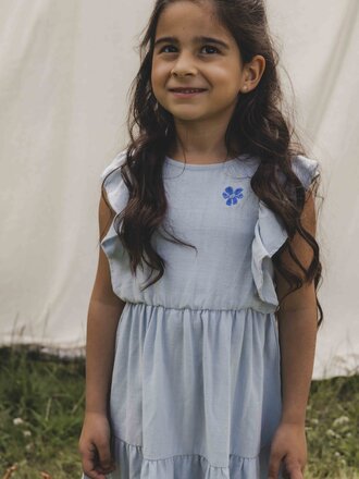 LOOXS Little Zomerjurk Light Blue Viscose/linnen LOOXS Little Zomerjurk Light Blue Viscose/linnen