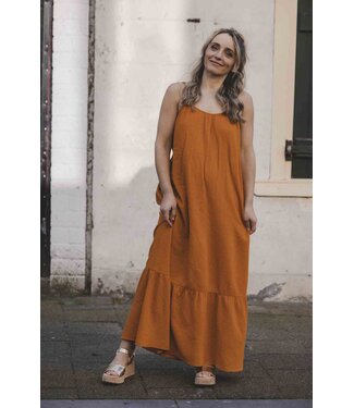 LXS the female concept LXS Maxi katoenen zomerjurk in Oker