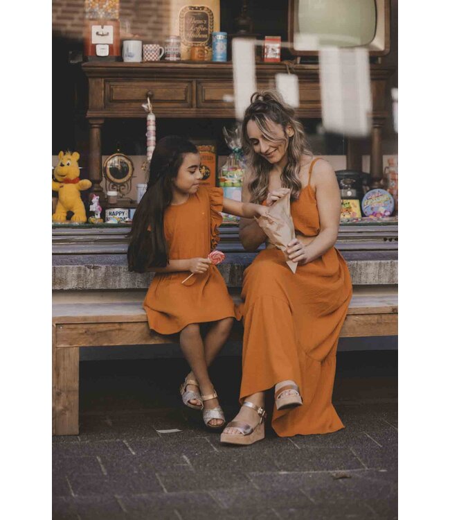 LXS Maxi katoenen zomerjurk in Oker