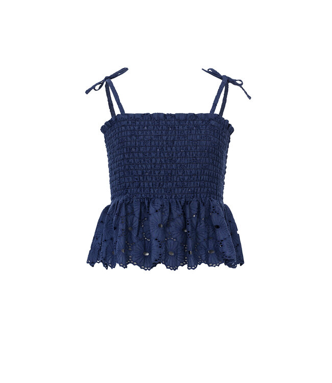 Broderie Anglaise Navy top