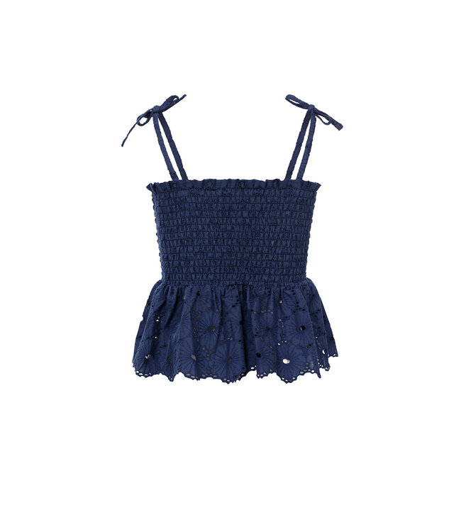 Broderie Anglaise Navy top