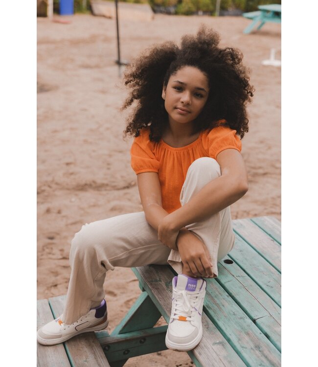 Cropped zomer top Manderijn