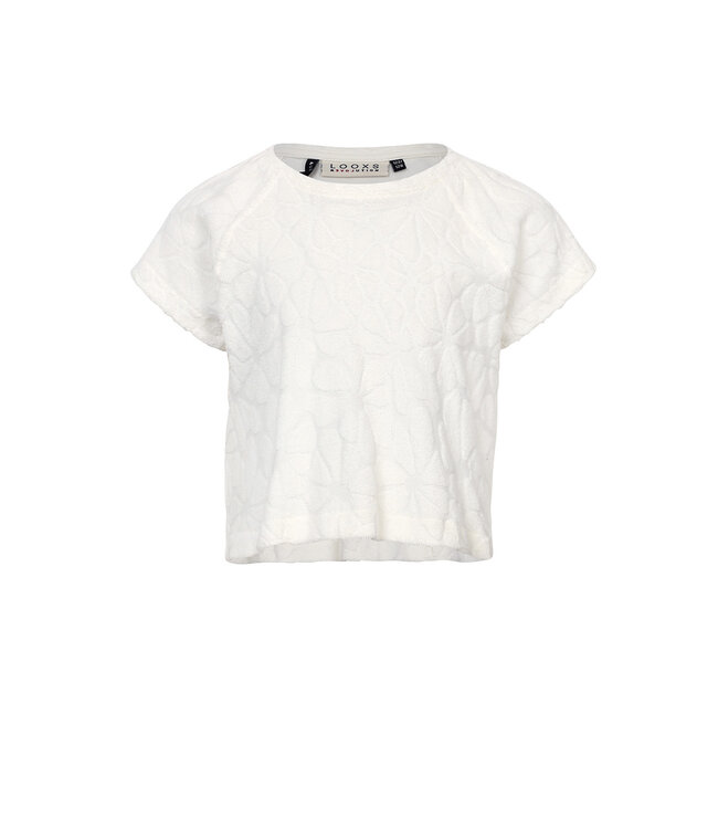 Terry top Flower White