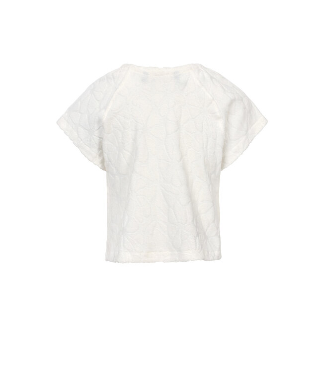 Badstof top Flower Wit