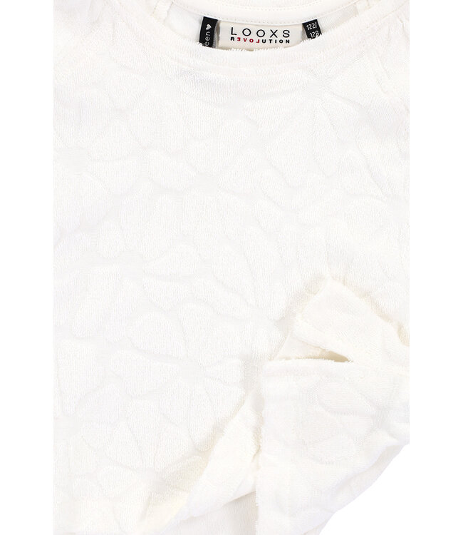 Terry top Flower White