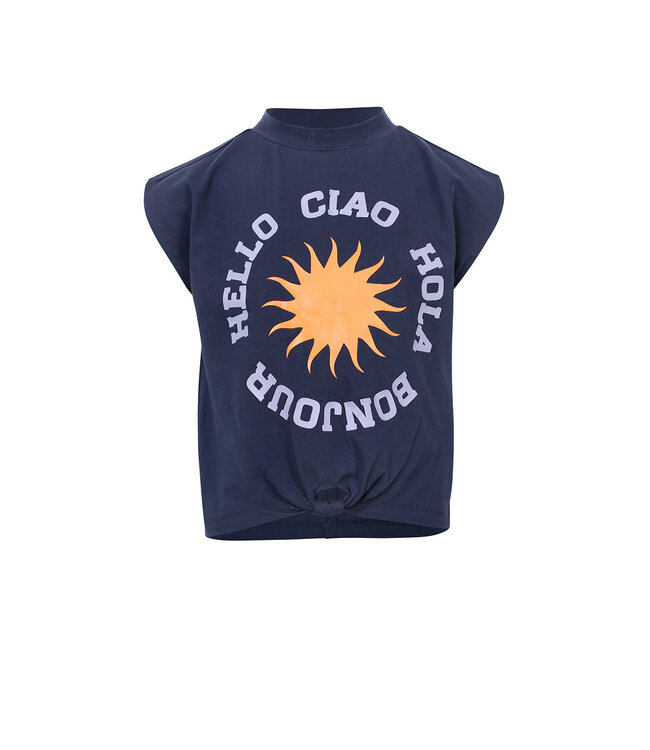 Jersey mouwloze top Navy