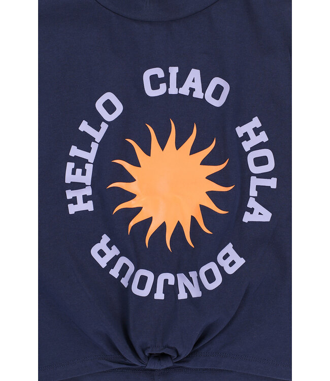 Jersey sleeveless top Navy