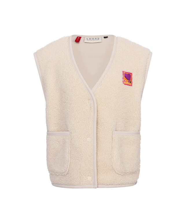 Oversized gilet Teddy Offwhite