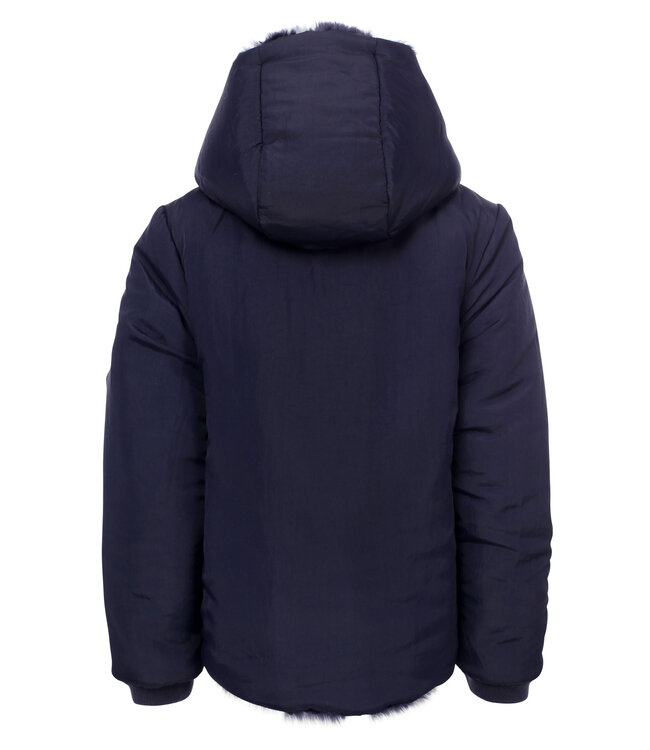 Reversible winter jacket Fake Fur Navy