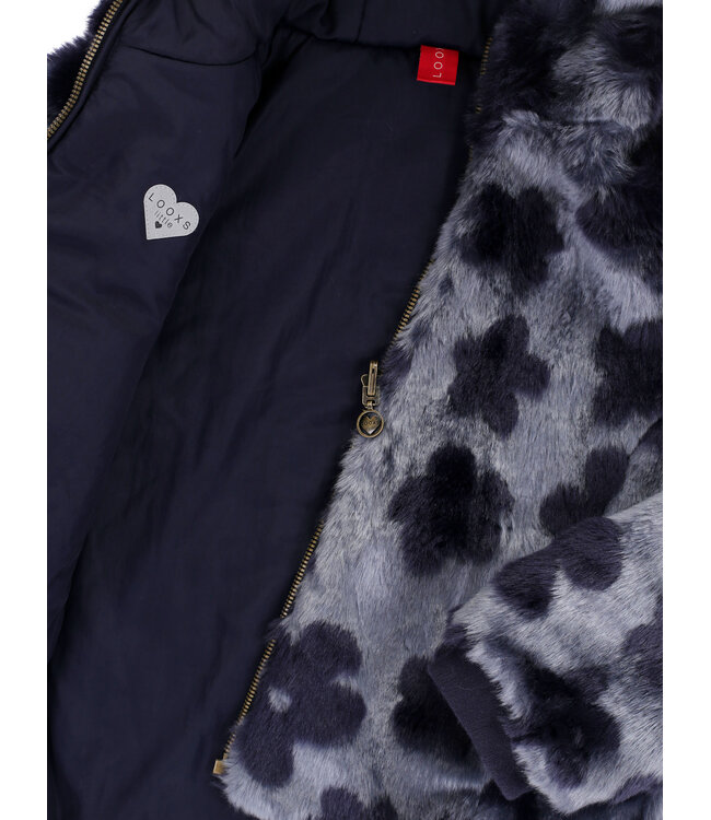 Reversible winter jacket Fake Fur Navy