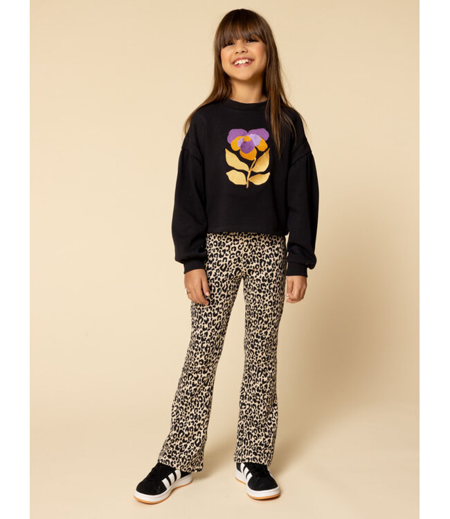 Sweater Graphite Borduur Flower