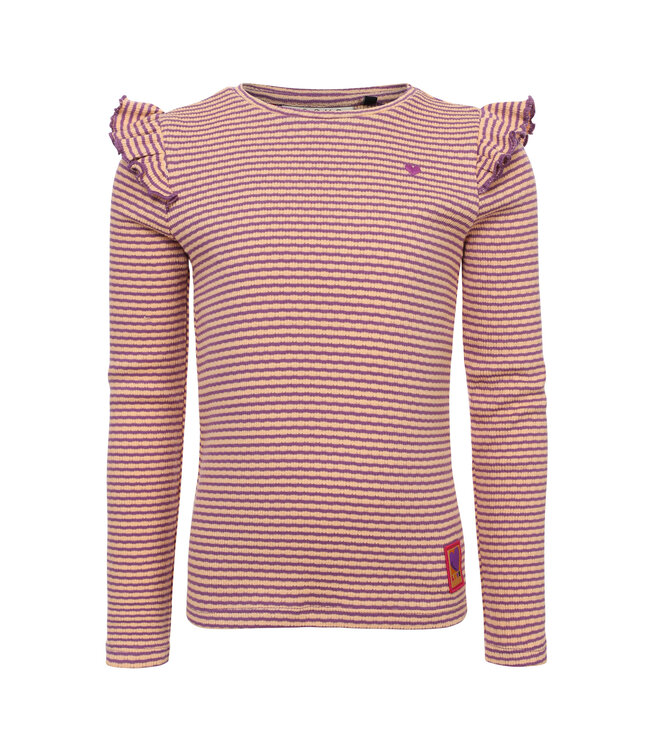 T-shirt rib jersey Purple Stripe