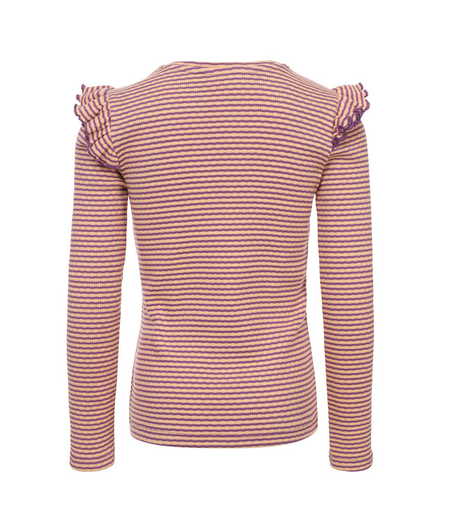 T-shirt rib jersey Paarse Streep