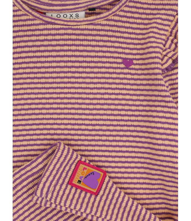 T-shirt rib jersey Purple Stripe