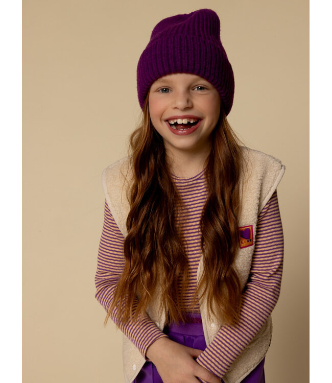 T-shirt rib jersey Paarse Streep