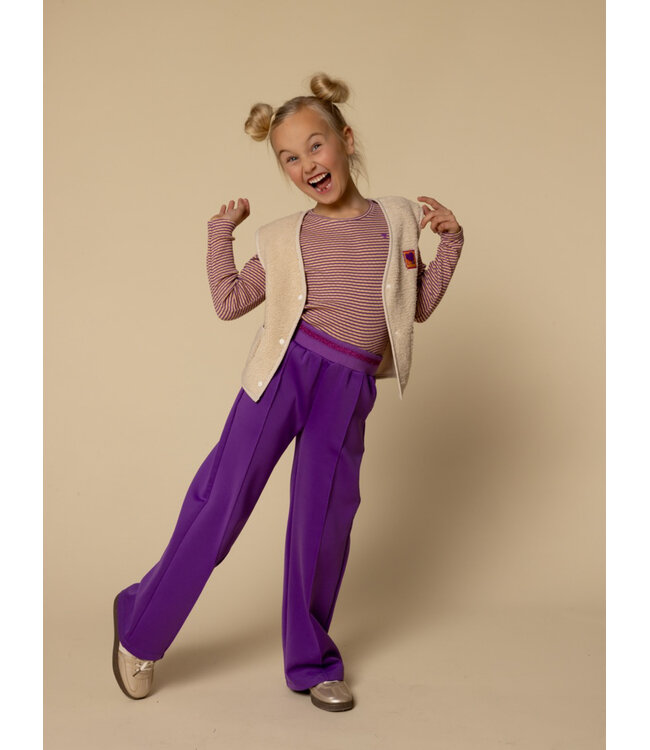 T-shirt rib jersey Purple Stripe