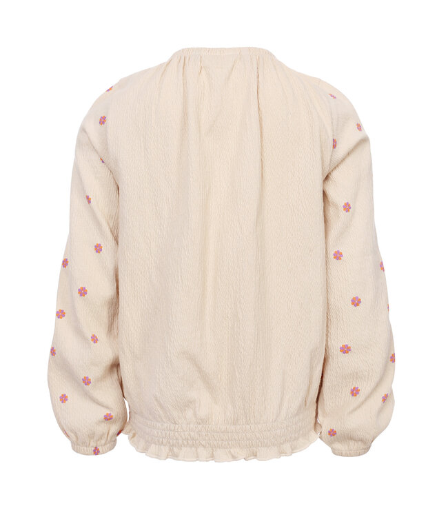 Blouse jersey Offwhite flower sleeves