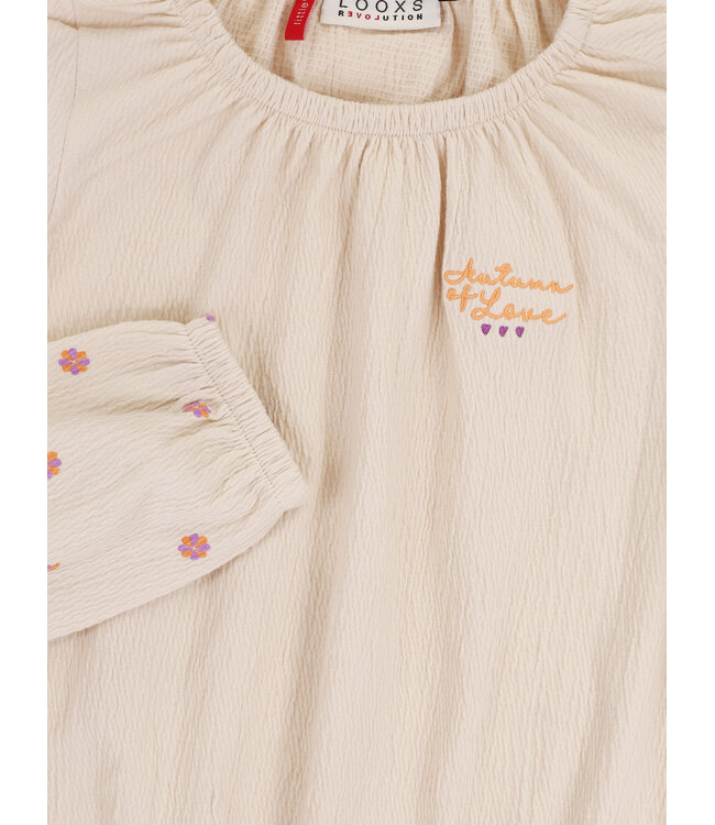 Blouse jersey Offwhite flower sleeves